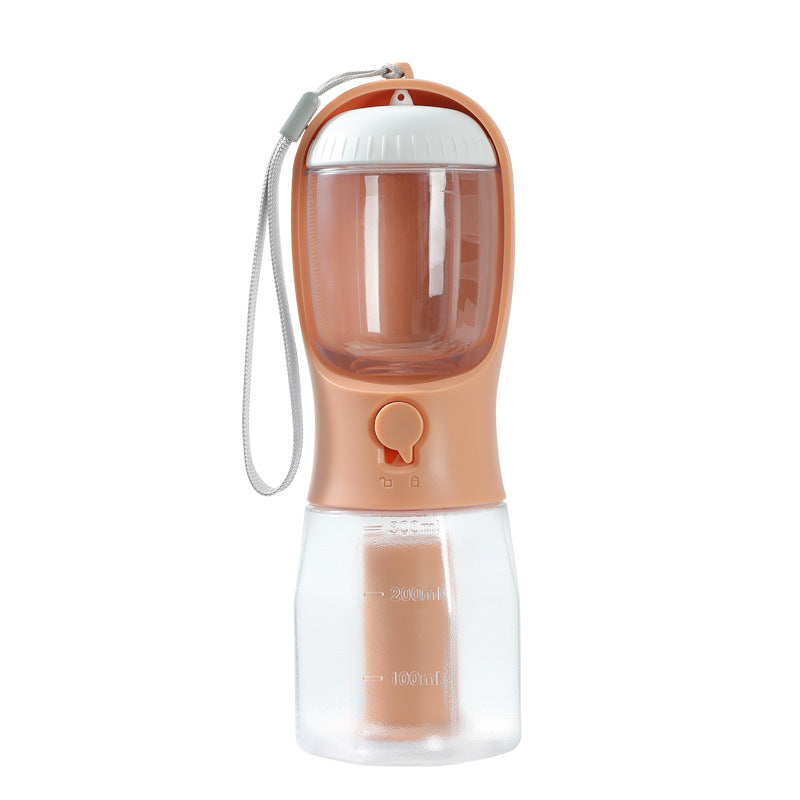 Three-in-one Portable Small Multi-functional Pet Bottle - Water - Treats - Waste Bags