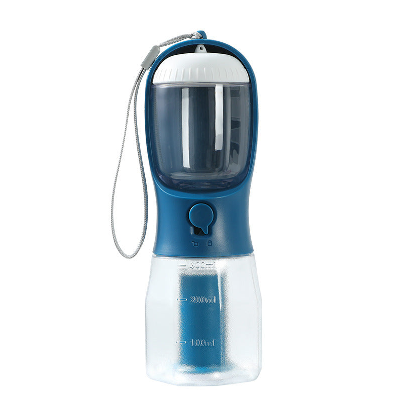 Three-in-one Portable Small Multi-functional Pet Bottle - Water - Treats - Waste Bags