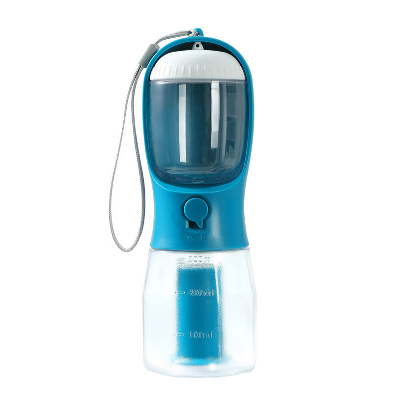 Three-in-one Portable Small Multi-functional Pet Bottle - Water - Treats - Waste Bags