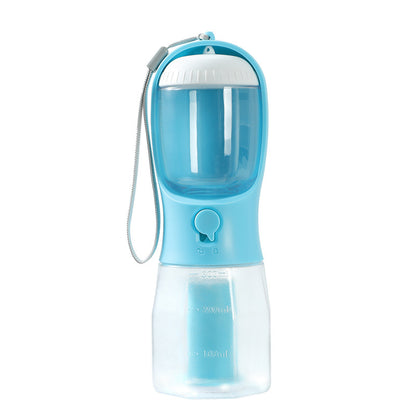 Three-in-one Portable Small Multi-functional Pet Bottle - Water - Treats - Waste Bags