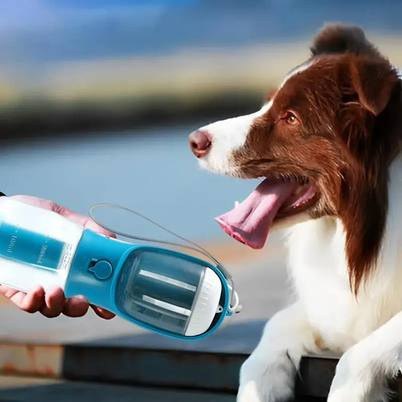 Three-in-one Portable Small Multi-functional Pet Bottle - Water - Treats - Waste Bags