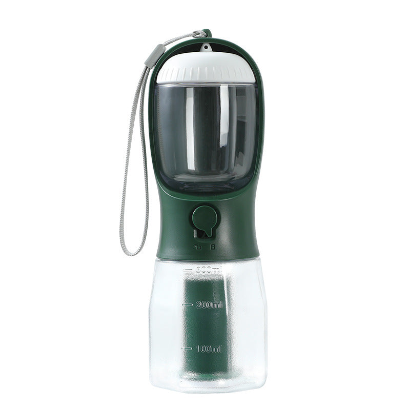 Three-in-one Portable Small Multi-functional Pet Bottle - Water - Treats - Waste Bags