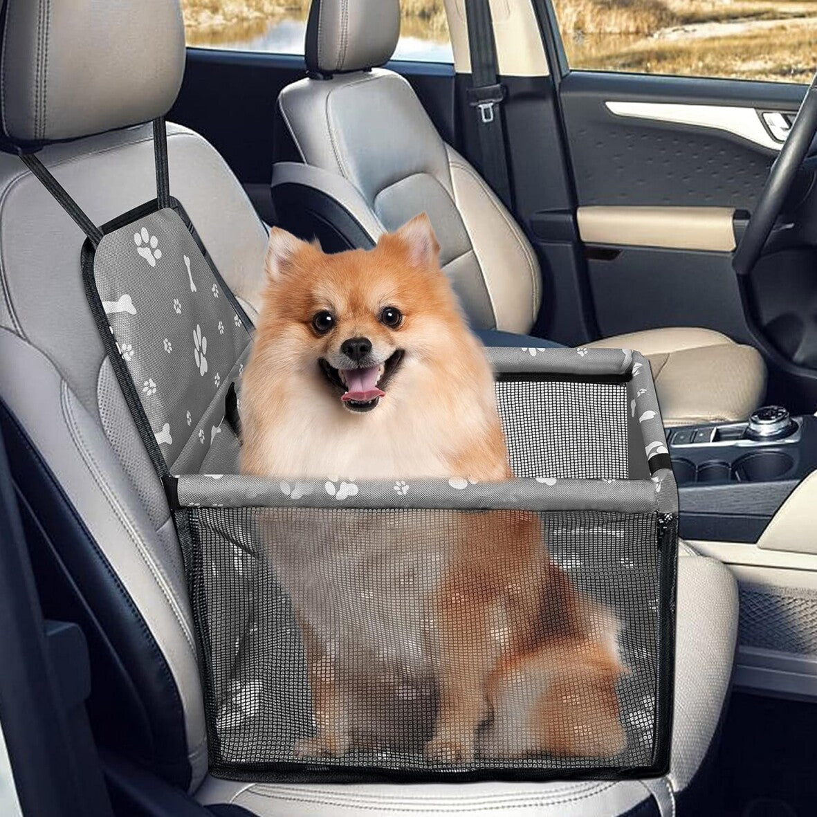Dog Car Seat For Small Medium Pet, Portable Cat Puppy Rabbit Seat Travel Booster